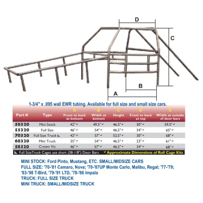 PRO-TEK COMPLETE ROLL CAGE KIT - RCK-58320