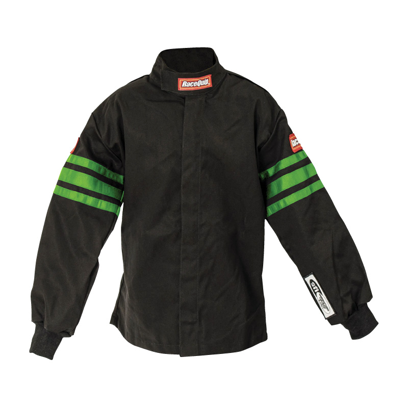 RACEQUIP PRO-1 SINGLE LAYER KIDS RACING JACKET - SFI-1; GREEN; KIDS LARGE -  RQP-1960795